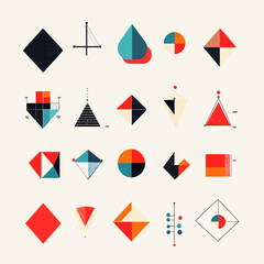 Abstract geometric shapes, modern design, minimal graphic elements, pattern