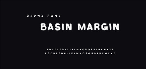 Lettering font isolated on black background. Texture alphabet in street art and graffiti style. Grunge and dirty effect.  Vector brush letters.