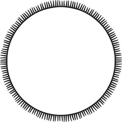 Circular border made with many strokes joined to a line. Vector illustration made with black strokes creating a circular border.