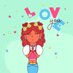 girl with heart, love