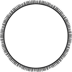 Circular border made with many strokes joined to a line. Vector illustration made with black strokes creating a circular border.