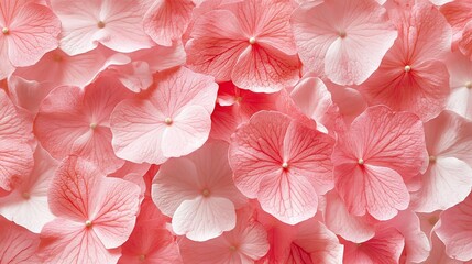 Obraz premium Pink hydrangea petals background texture, floral design
