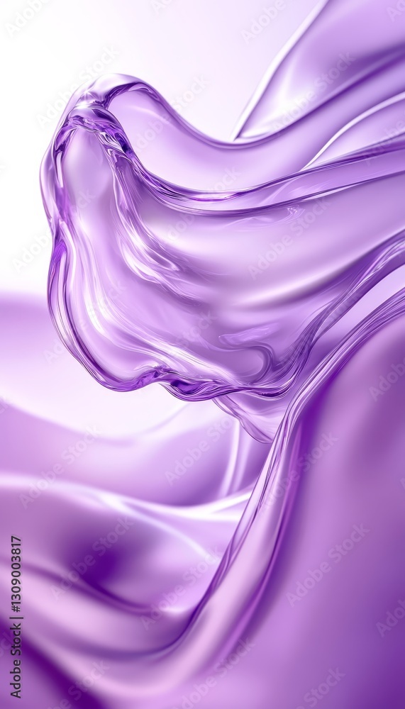 Poster abstract lavender to violet gradient flowing wave, smooth transitions, sharp edges, luminous effect