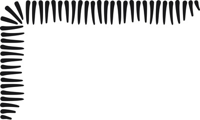 L-shaped border made with many strokes. Vector illustration made with black strokes creating an L-shaped border.