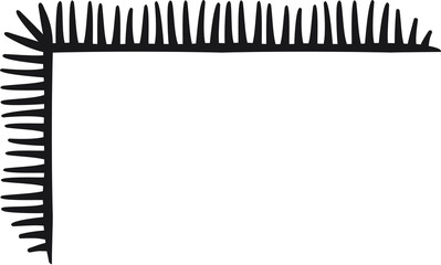 L-shaped border made with strokes joined to a line. Vector illustration made with black strokes creating an L-shaped border.