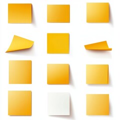 Colorful Sticky Notes Collection in Various Angles and Positions