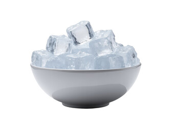 Bowl Full of Ice Cubes, Transparent Background
