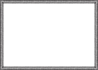 Rectangular border with small lines crisscrossing over two lines. Vector illustration made with black strokes creating a rectangular border.