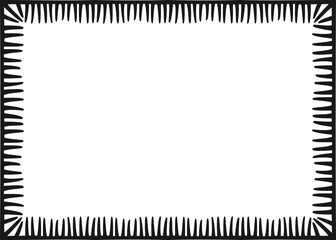 Rectangular border made with strokes joined to a line. Vector illustration made with black strokes creating a rectangular border.