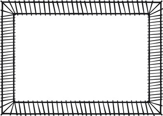 Rectangular border with lines crossing over two lines. Vector illustration made with black strokes creating a rectangular border.