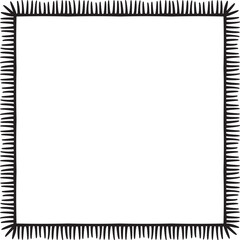 Square border made with many strokes joined to a line. Vector illustration made with black strokes creating a square border.