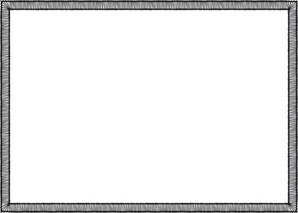 Rectangular border with small lines crisscrossing over two lines. Vector illustration made with black strokes creating a rectangular border.