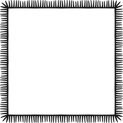 Square border made with many strokes joined to a line. Vector illustration made with black strokes creating a square border.