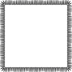 Square border made with many strokes. Vector illustration made with black strokes creating a square border.