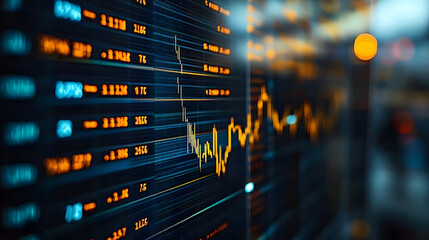 Stock market data displayed on a computer screen. (2)