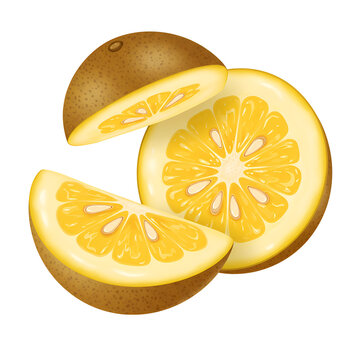 Cut-Open Imbu Image with Juicy Yellow Flesh & Bright Colors