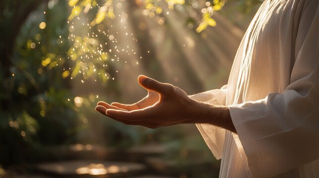 An Open Hand Offering Hope and Inspiration in a Soft Light