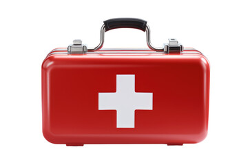 Obraz premium striking red medical kit on transparent background