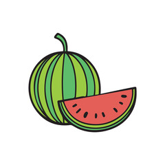 water melon line color icon