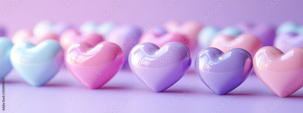 Aufkleber a colorful array of glossy heart shapes creating a delightful and playful atmosphere
