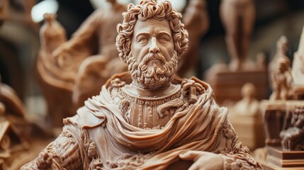 Fototapeta premium A candy monument resembling a famous historical statue, crafted from sugar and chocolate 