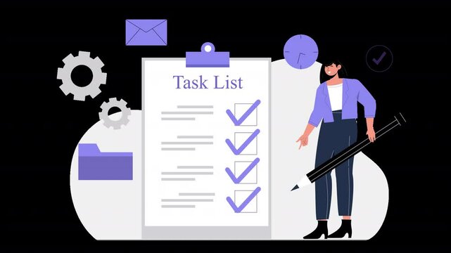 A clean 2D vector animation demonstrating workflow automation and efficient team collaboration.