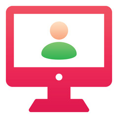 Gradient color icon, illustration for Computer, screen, account, profile.