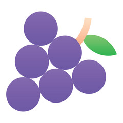 Gradient color icon, illustration for Grape, fruit.