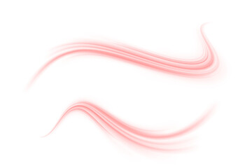 Abstract Red Flame-Like Light Wave Floating in a Tranquil Background