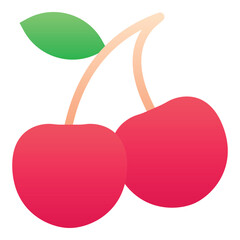 Gradient color icon, illustration for Cherry, fruit.