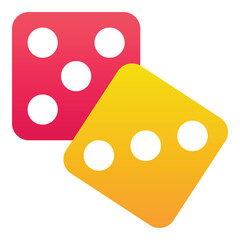 Gradient color icon, illustration for Cubes, casino, gambling.