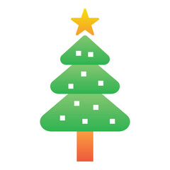 Gradient color icon, illustration for Christmas tree, decoration tree, holiday.