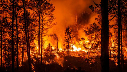 山火事,森林火災,Generative AI,AI画像