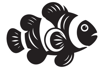 Nemo Clown Fish Silhouette Vector Illustration Sea Animal Art