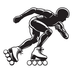 Aggressive Inline Skater Silhouette Vector Illustration for Sport Designs © Creative Image  