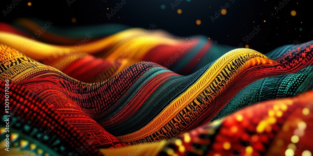 Aufkleber captivating abstract waves of colorful digital patterns evoking a sense of motion and rhythm