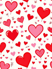 Valentine's Day pattern filled with whimsy, festive touches, and flair