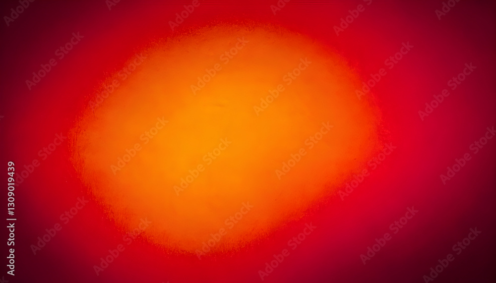 Poster orange spot featuring vignette effect on red background