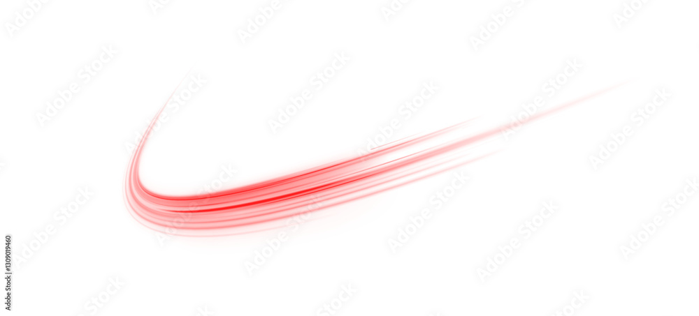 Poster bright and soft red stream of light blending into a white background