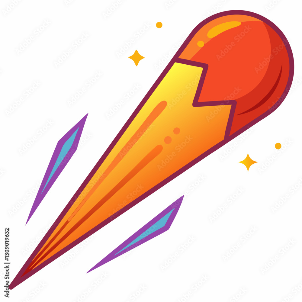 Poster exploding meteor in space vector, a vibrant vector illustration of an exploding meteor with a fiery 