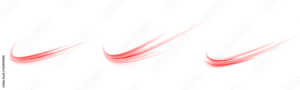 Poster bright and soft red stream of light blending into a white background