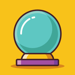 Crystal Ball Vector Illustration, A simple vector illustration of a crystal ball on a base.