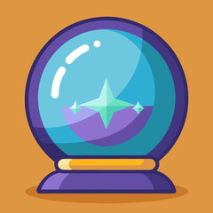 Crystal Ball Vector Illustration, A simple vector illustration of a crystal ball on a base.
