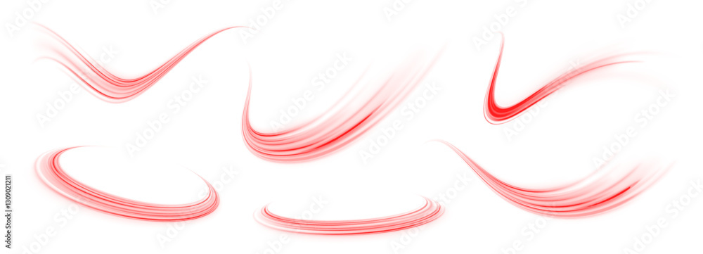 Poster subtle and graceful red glow arc floating with soft blurred edges