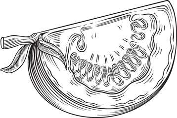 Sliced Tomato Illustration