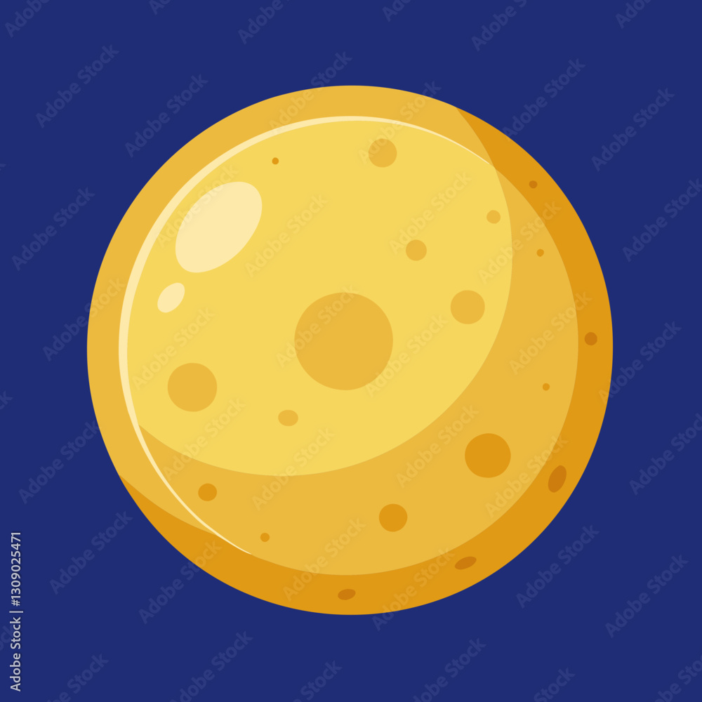 Aufkleber yellow moon vector with smooth surface, a vector illustration of a yellow moon with a smooth surface