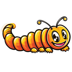 Naklejka premium Joyful Crawler: The Sunny Segmented Friend