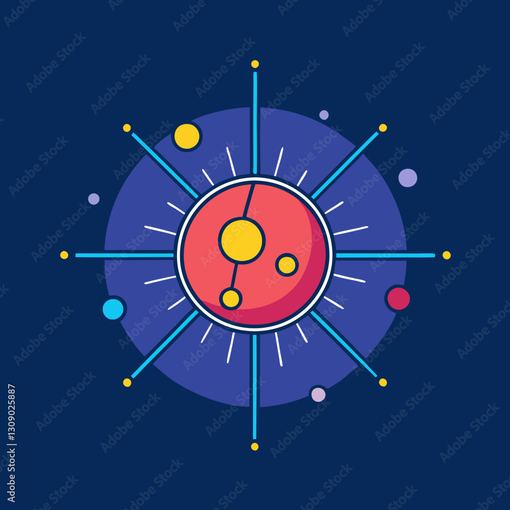 Aufkleber stylized solar system vector with colorful planets, a vector illustration of a stylized solar system