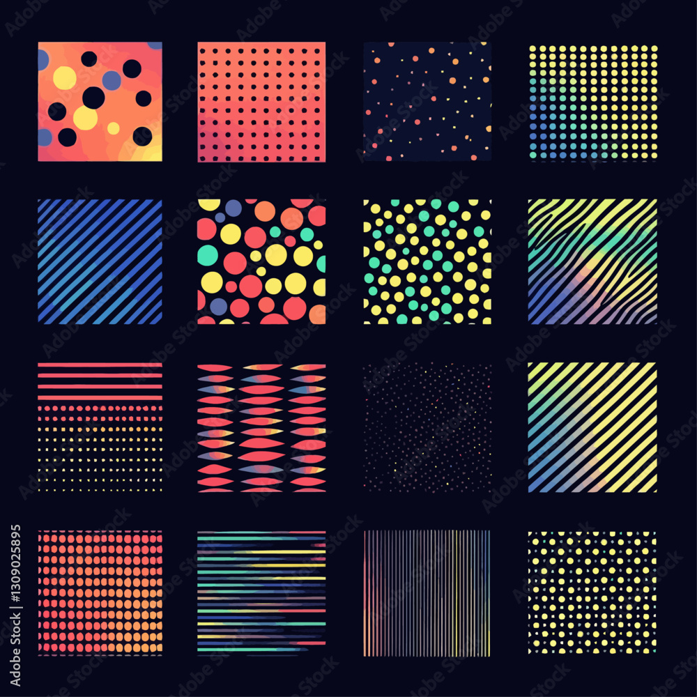 Aufkleber abstract geometric patterns in modern colorful design elements