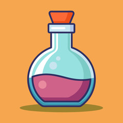 Vector Laboratory Flask with Purple Liquid
